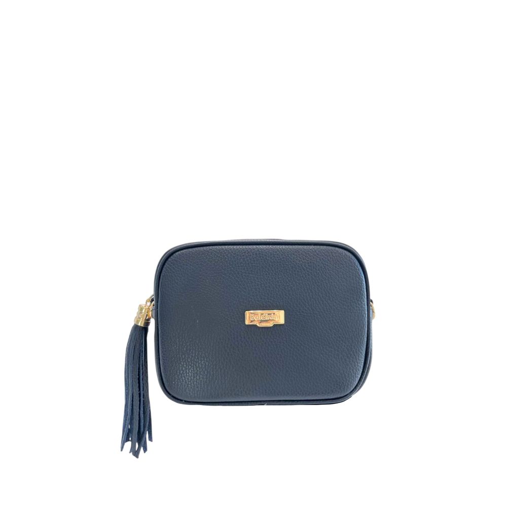 Blue Leather Women Crossbody Bag