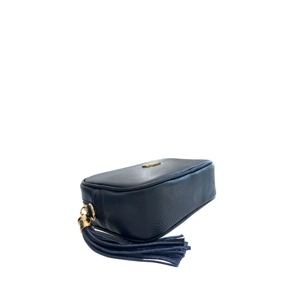 Blue Leather Women Crossbody Bag