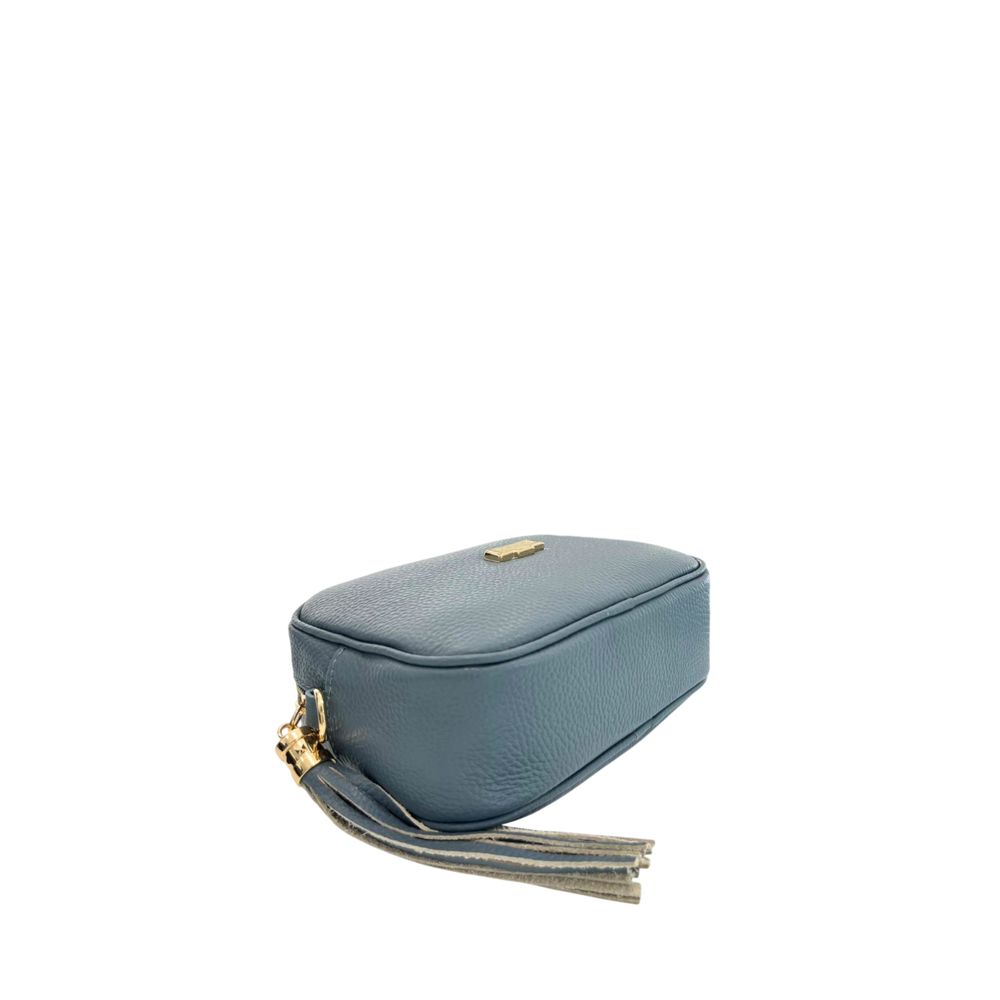 Blue Leather Women Crossbody Bag