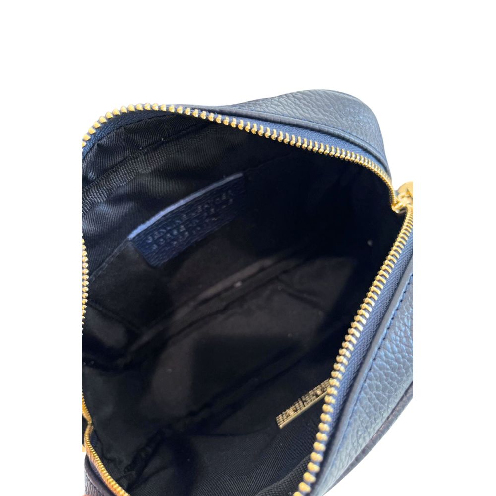 Blue Leather Women Crossbody Bag
