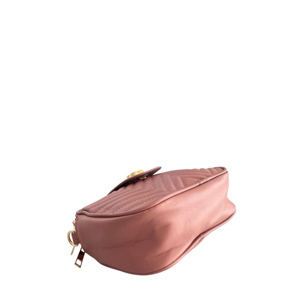 Pink PU Women Crossbody Bag
