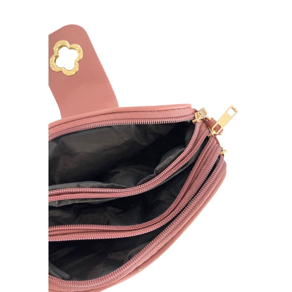 Pink PU Women Crossbody Bag