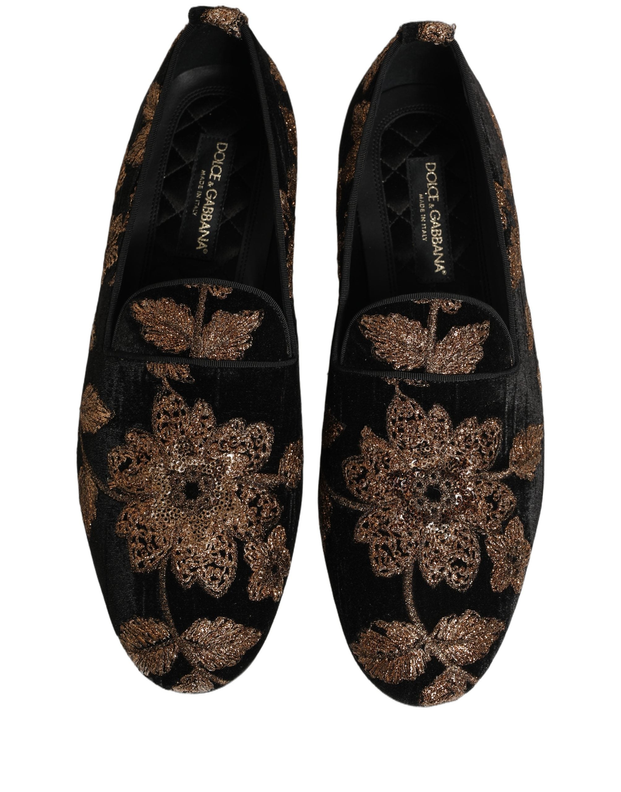 Black Floral Jacquard Dress Loafers Shoes