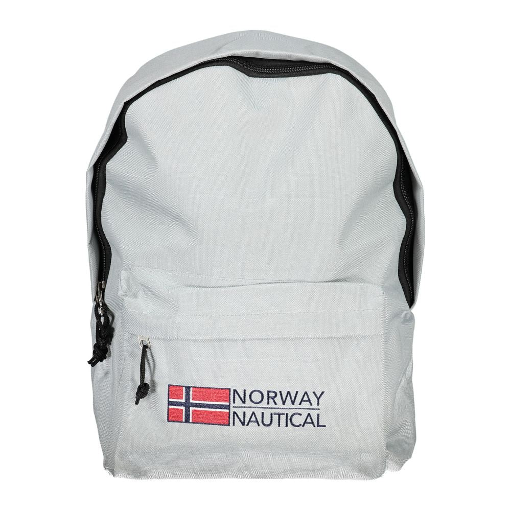 Gray Polyester Men Backpack