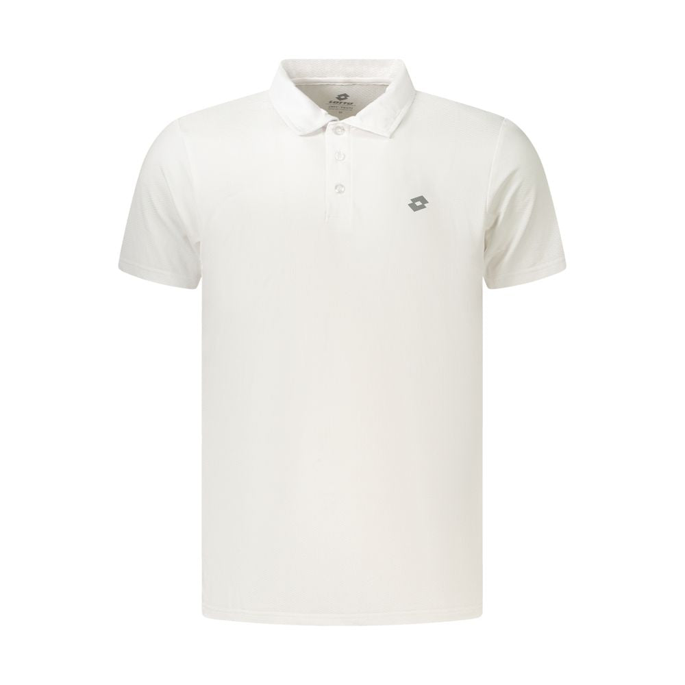 White Polyester Men's Polo Shirt