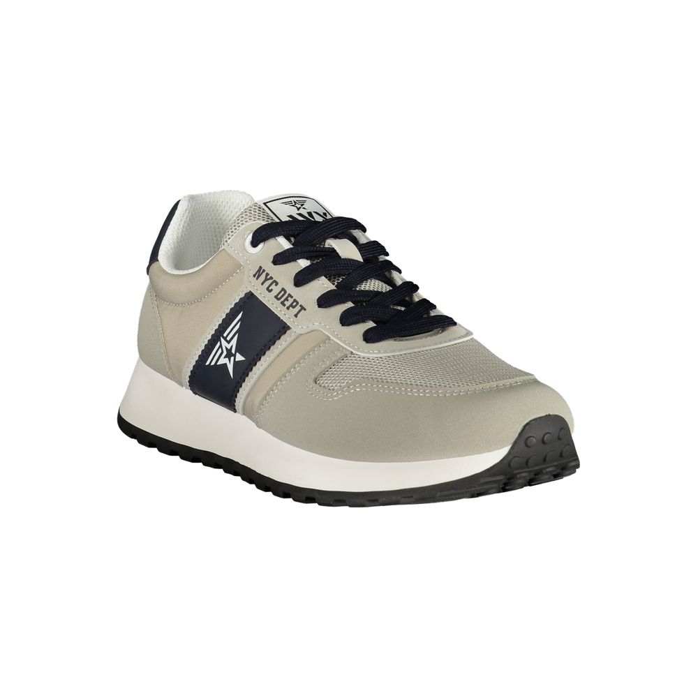 Beige Polyurethane Mens Sneaker