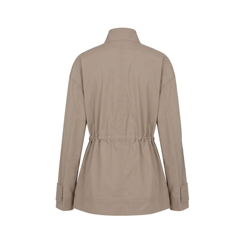 Brown Cotton Women Jacket