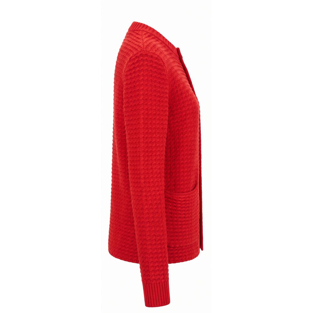 Red Cotton Women's Cardigan