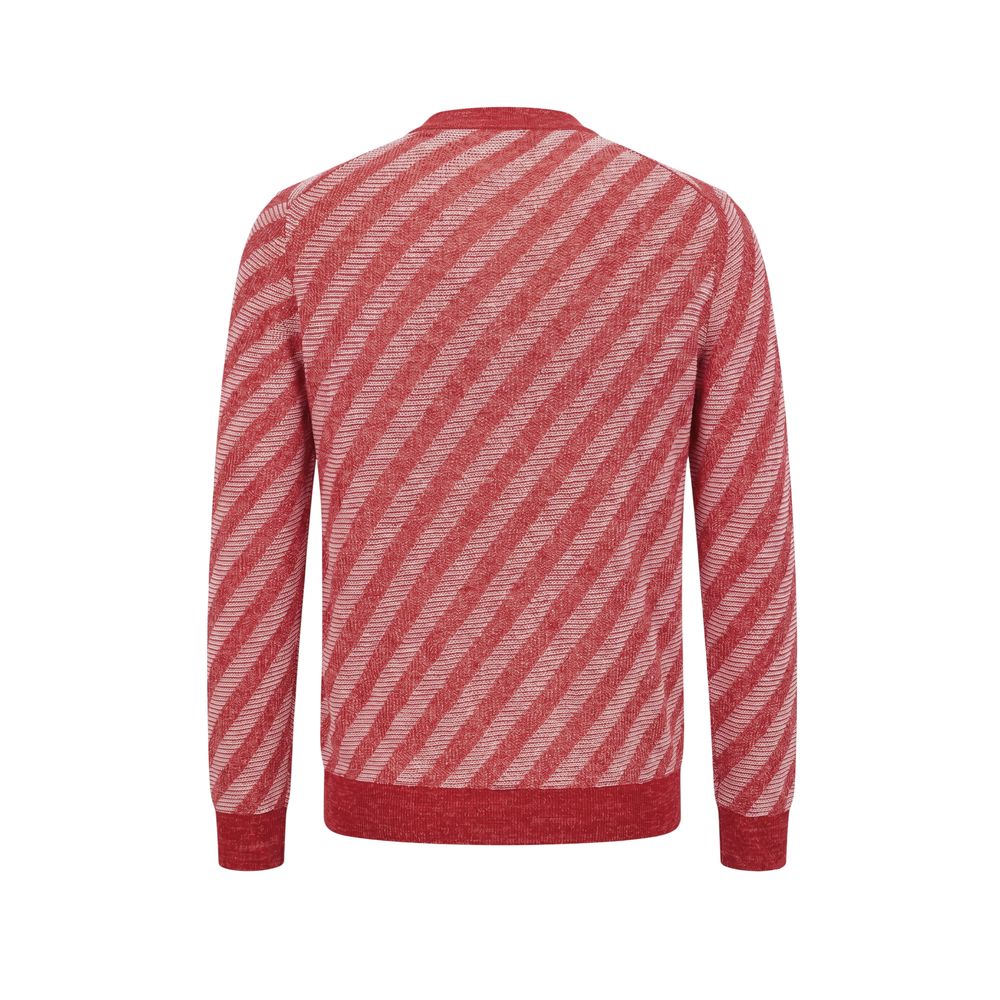 Red Linen Men Cardigan
