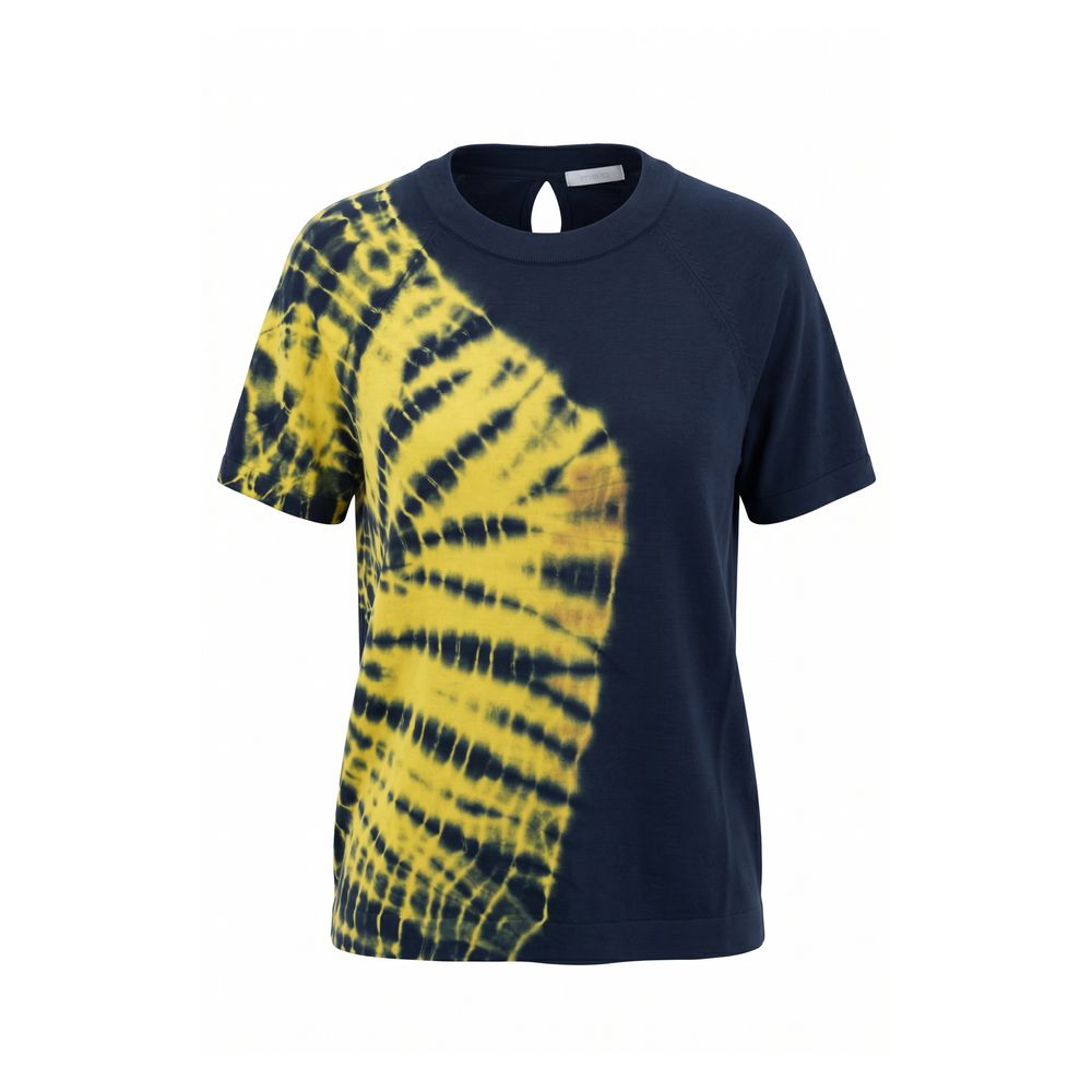 Blue Cotton Women T-Shirt