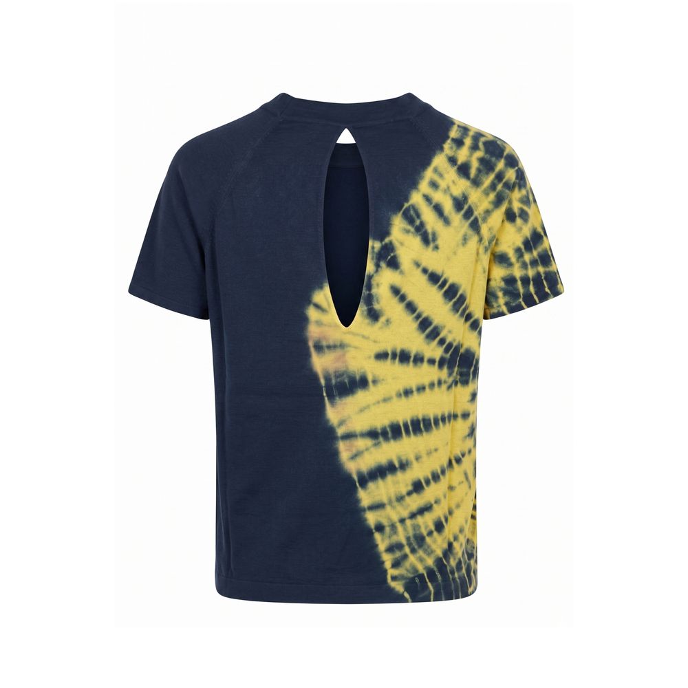 Blue Cotton Women T-Shirt