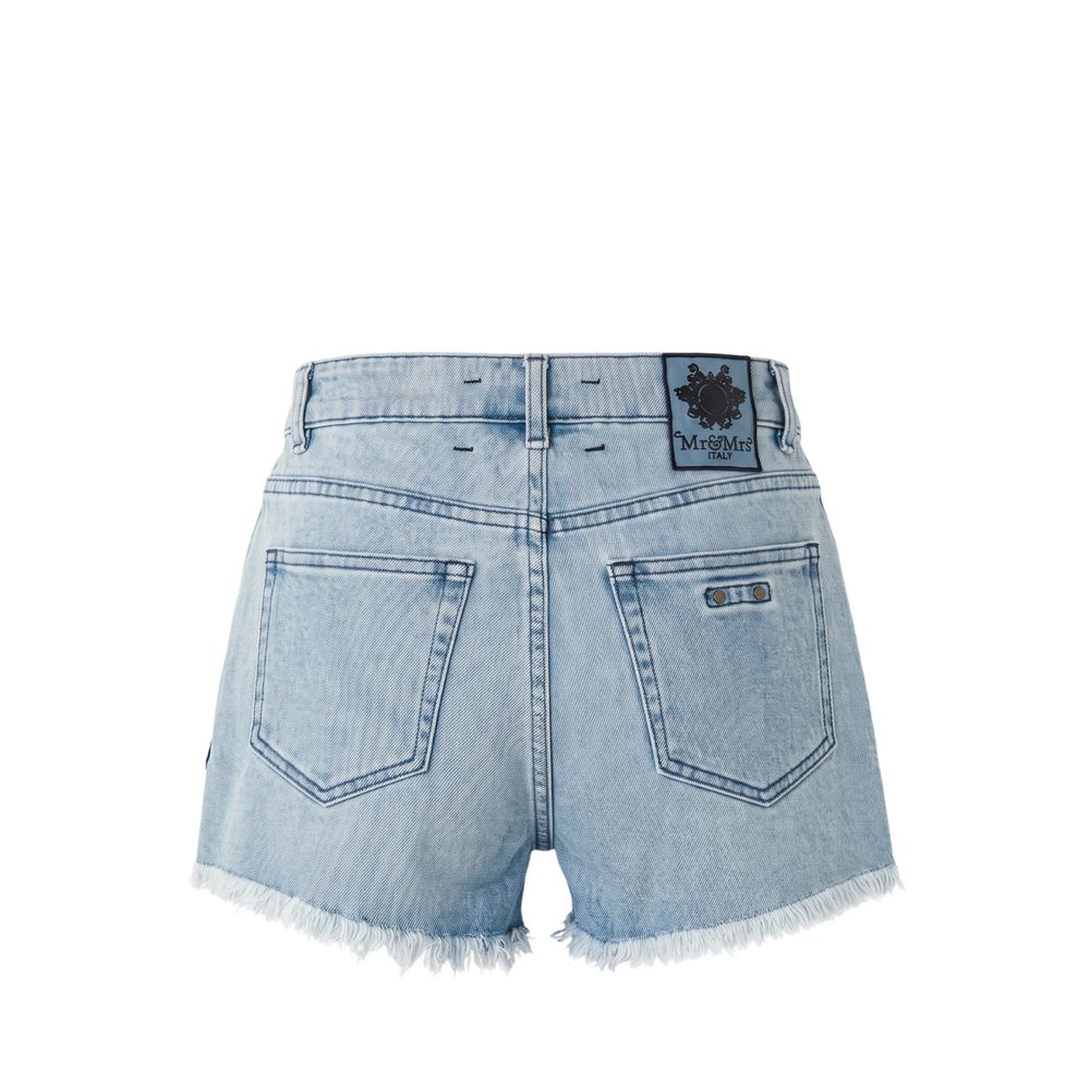 Blue Cotton Women's Short