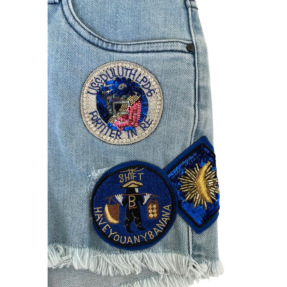 Blue Cotton Women's Short
