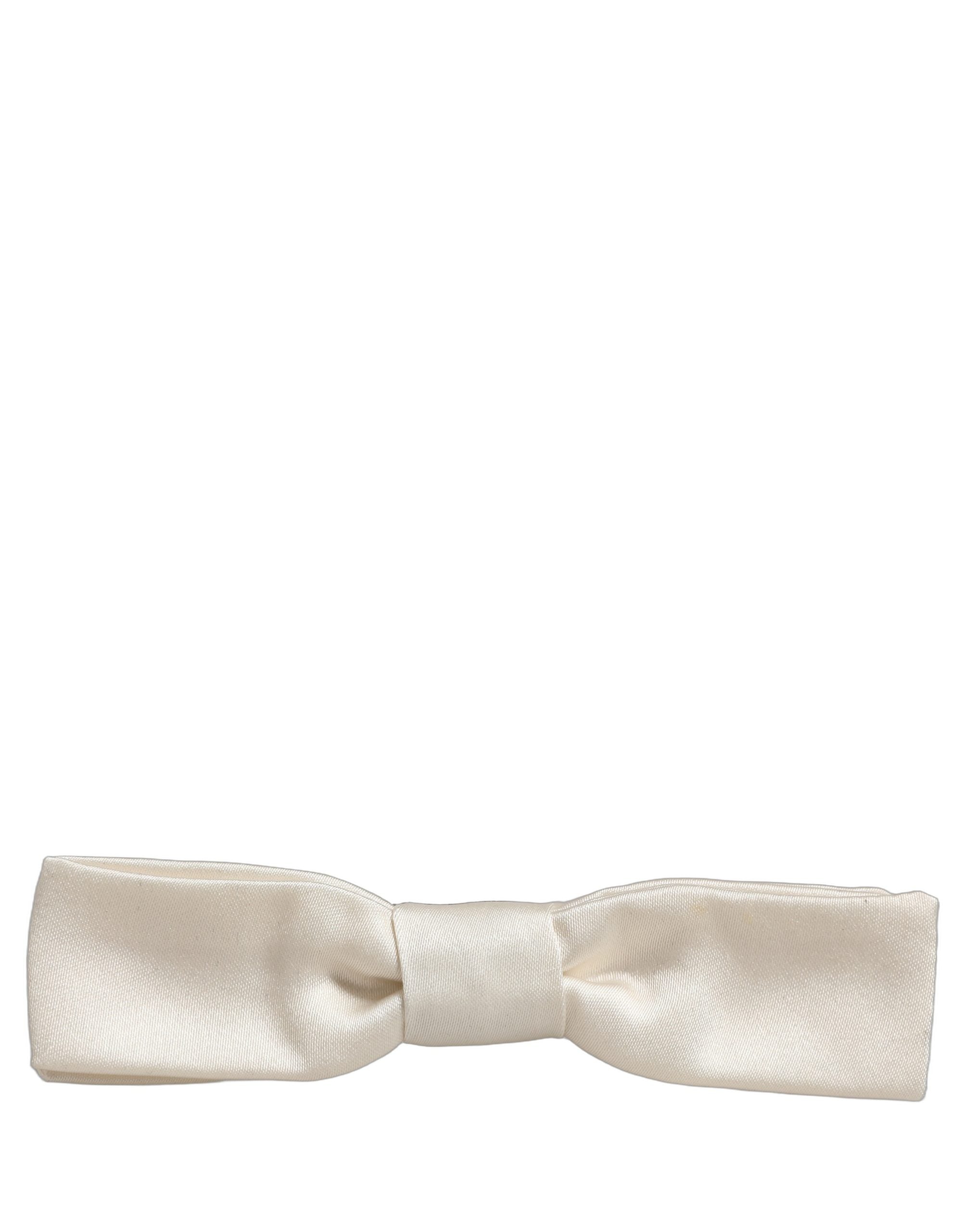 Men White 100% Silk Adjustable Neck Papillon Bow Tie