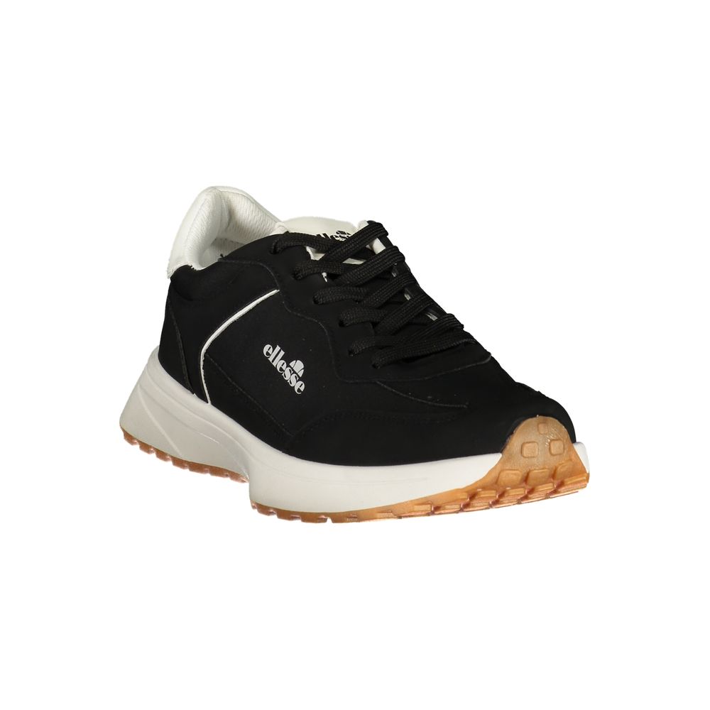 Black Polyester Men's Sneaker