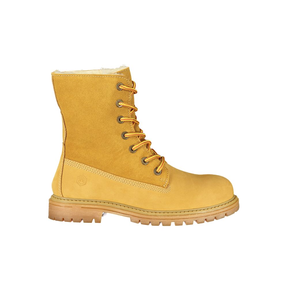 Yellow Polyester Ankle Boots