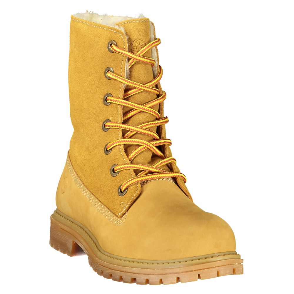 Yellow Polyester Ankle Boots