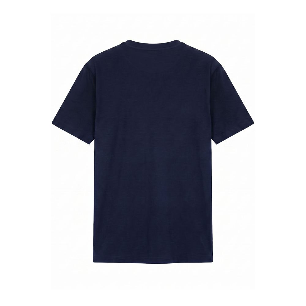 Blue Cotton Men T-shirt