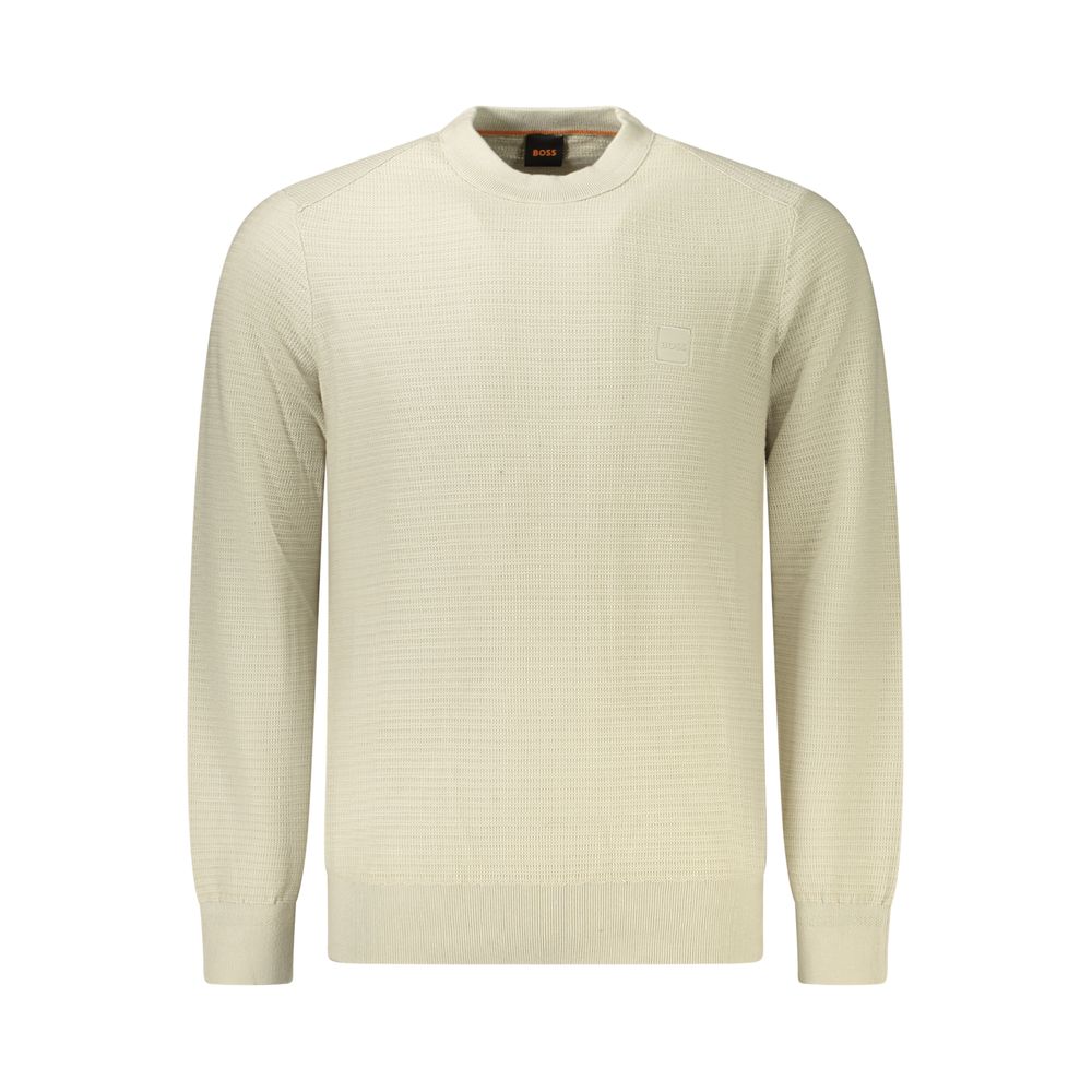 Beige Cotton Men's Sweater