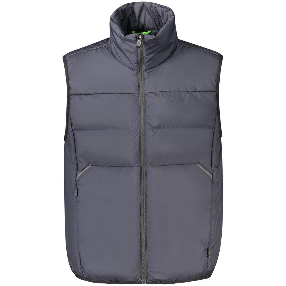 Blue Polyester Men's Vest