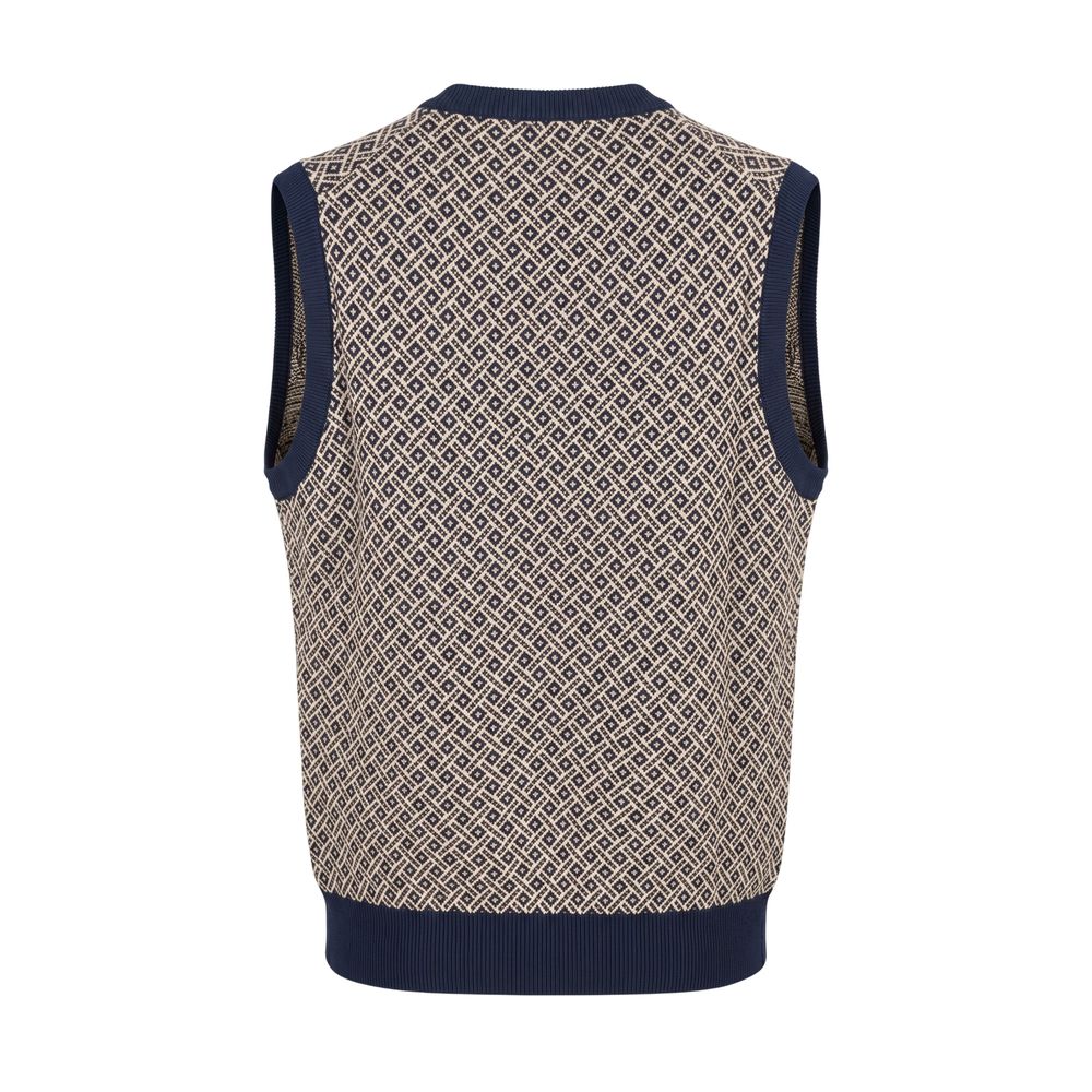 Blue Cotton Men Sweater