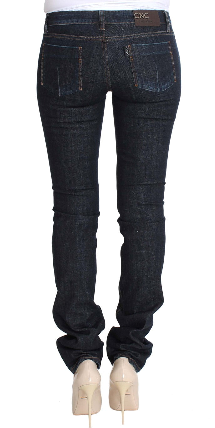 Blue Cotton Stretch Slim Fit Jeans