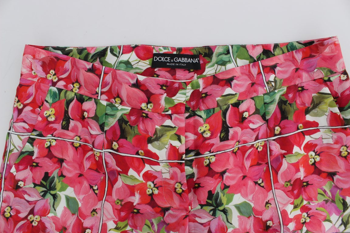 Multicolor Floral Knee Capris Shorts Pants