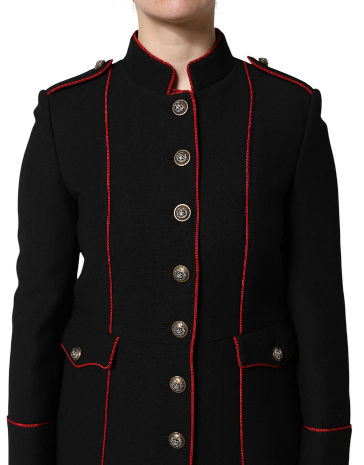 Black Wool Single Breasted Trench Coat Jacket
