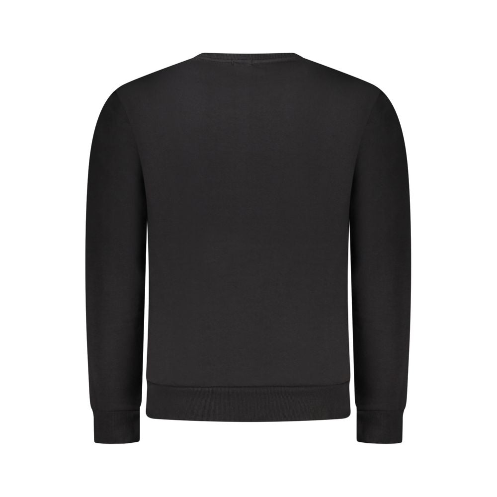 Black Cotton Men's Crewneck Sweater
