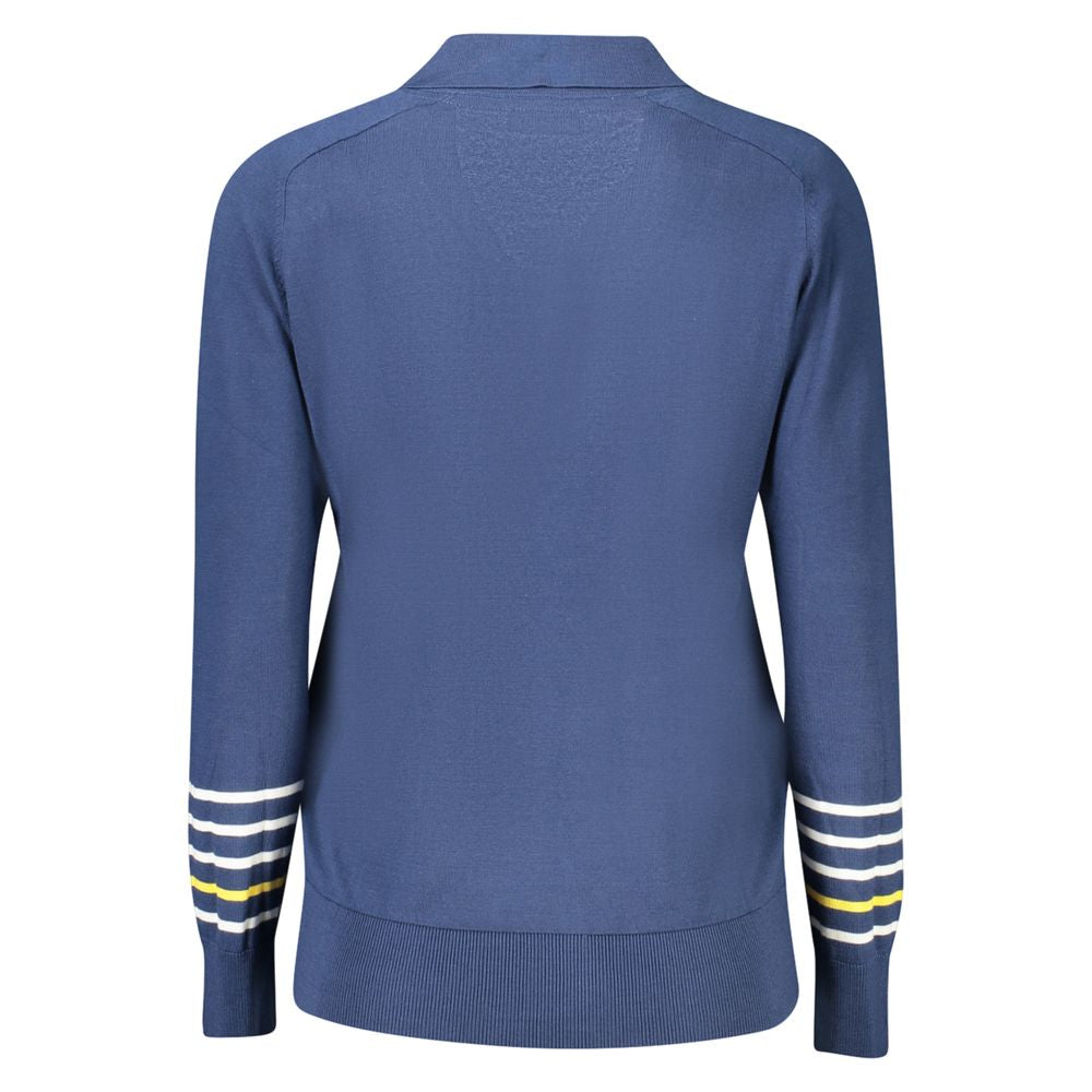 Blue Viscose Women Sweater