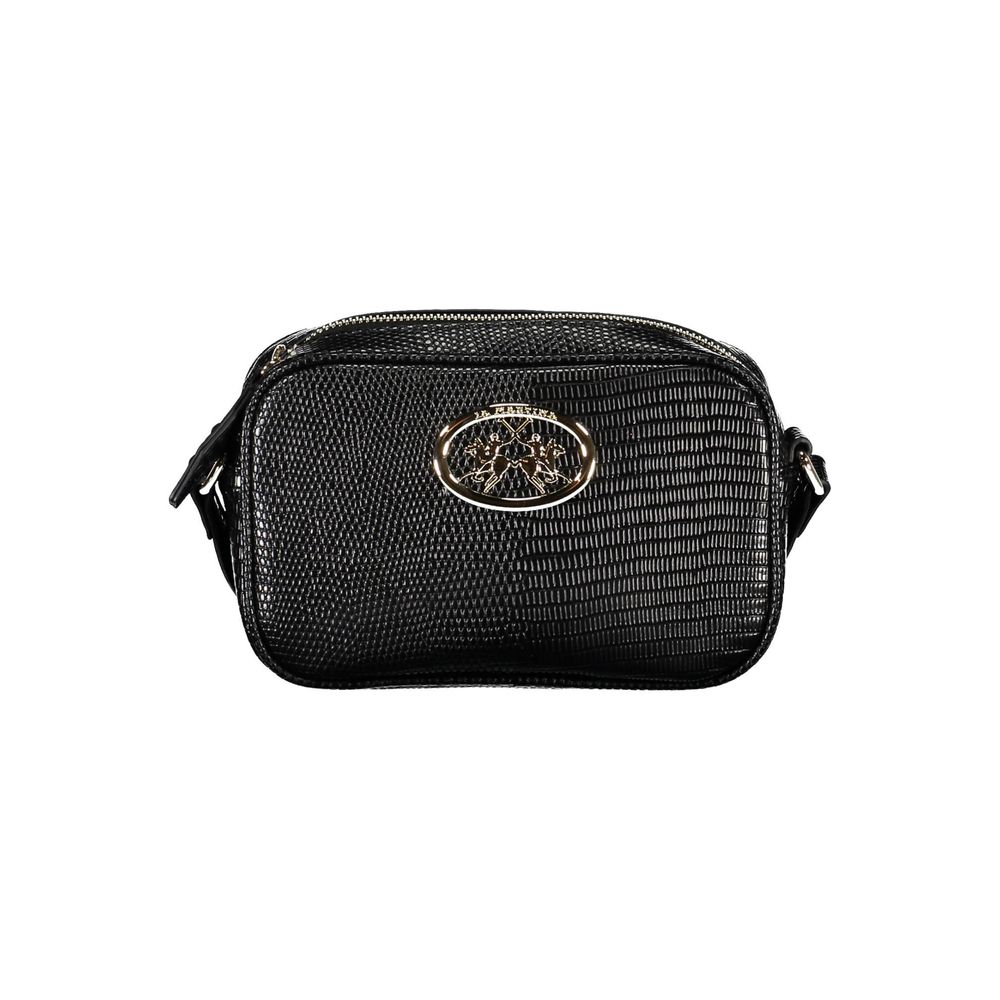 Black Polyurethane Women Handbag
