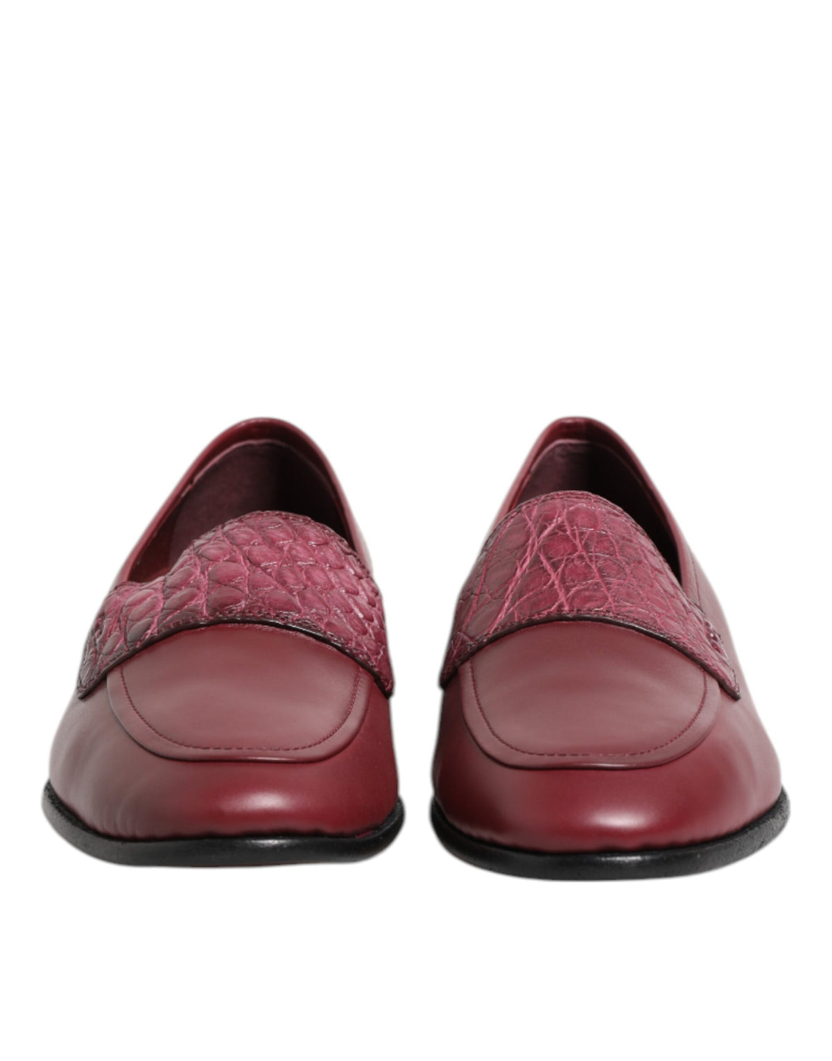 Burgundy Leather Formal Slip On Shoes