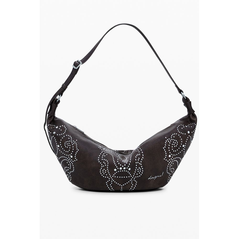 Brown Polyethylene Women Handbag