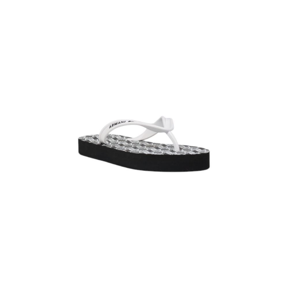 Black And White Rubber Flip-Flop Sandals