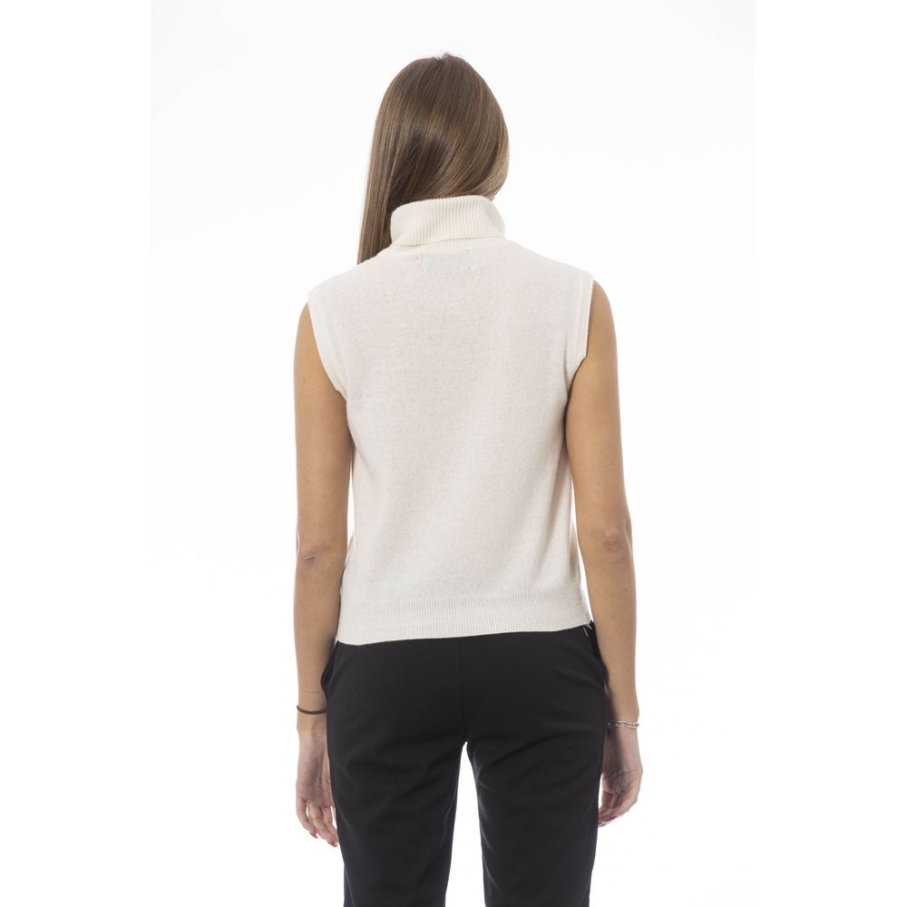 White Wool Women Sweater