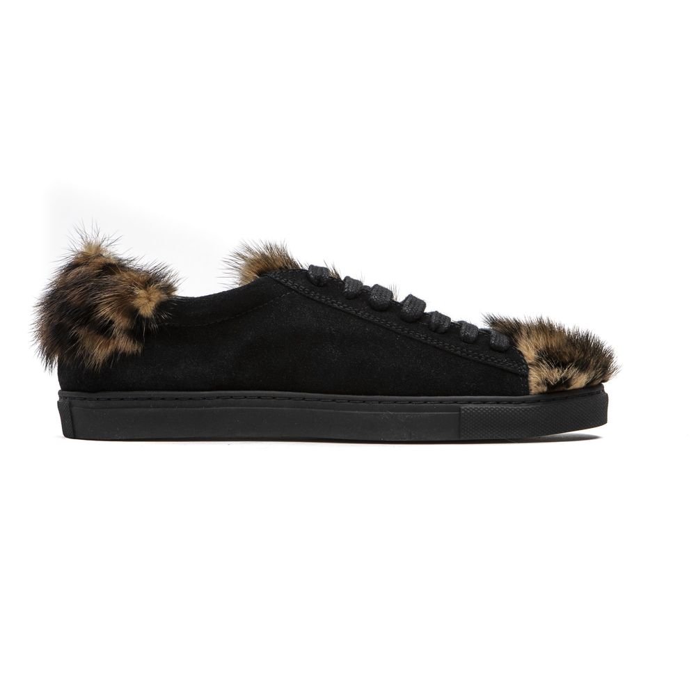 Black Leather Women's Sneaker